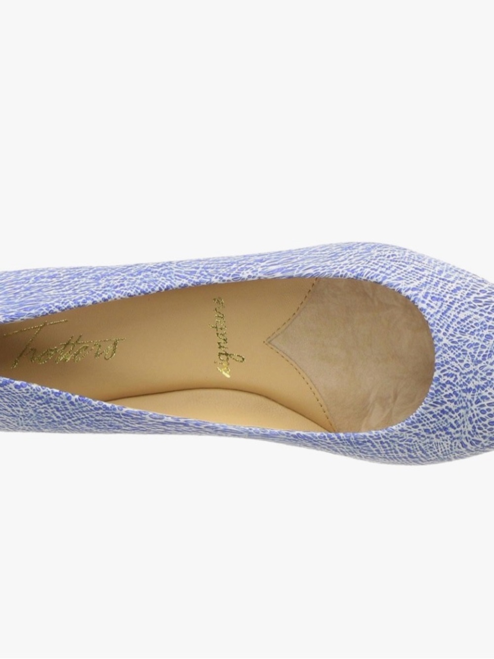 Trotters Estee Blue Textured Pointed-Toe Flat in 9.5WW - Picture 5 of 7